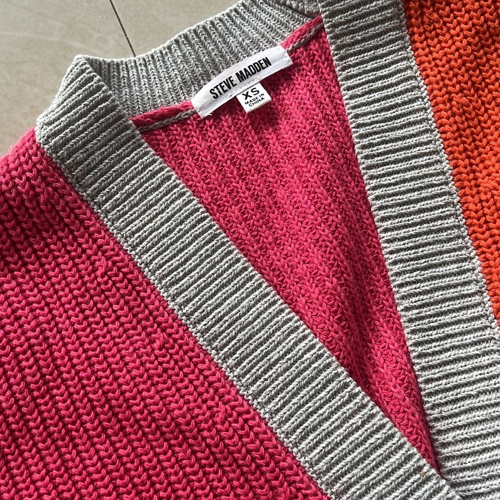 Steve Madden Color Block Sweater Size Xs - image 2